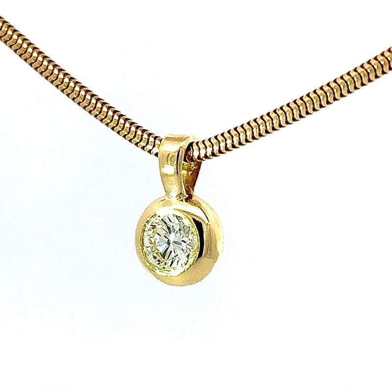 Edler Solitär-Anhänger in 18 Karat Gelbgold mit hochfeinem Brillanten