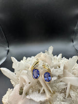 Elegante Ohrringe in 14 Karat (585) Gelbgold mit Tansaniten & Brillanten