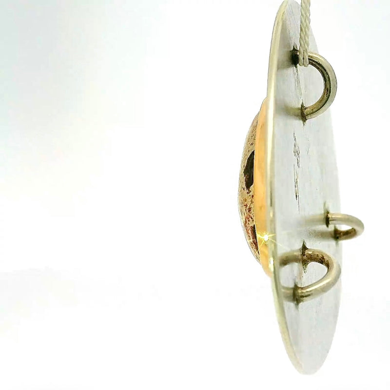 Einmaliger Anhänger in 925 Sterling Silber & 18 Karat Gold mit Natur-Feueropal