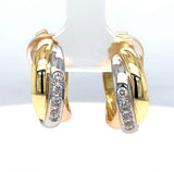 Edle Wempe Ohrringe in 18 Karat Tricolor Gold mit hochfeinen Brillanten