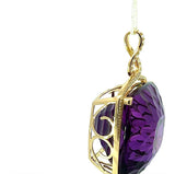 Riesiger Amethyst Anhänger in 14 Karat Gelbgold mit feinen Brillanten