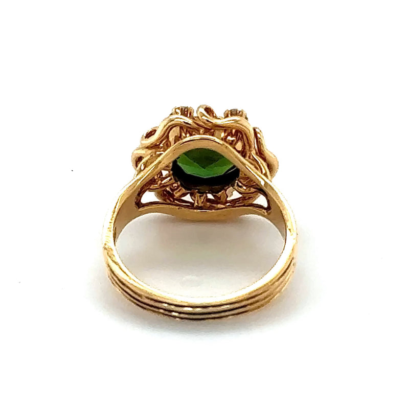 Original Goldbaur Ring in 18 Karat Gelbgold mit feinen Turmalin & Brillanten