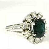 Eleganter Ring in 14 Karat Weißgold mit blauem Saphir & Brillanten