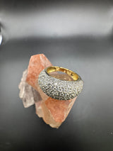 Wirkungsvoller Bicolor-Ring in 18 Karat Gelb- und Weißgold mit Brillanten