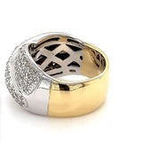 Massiver bicolor Ring in 18 Karat (750) Gold mit 156 Brillanten