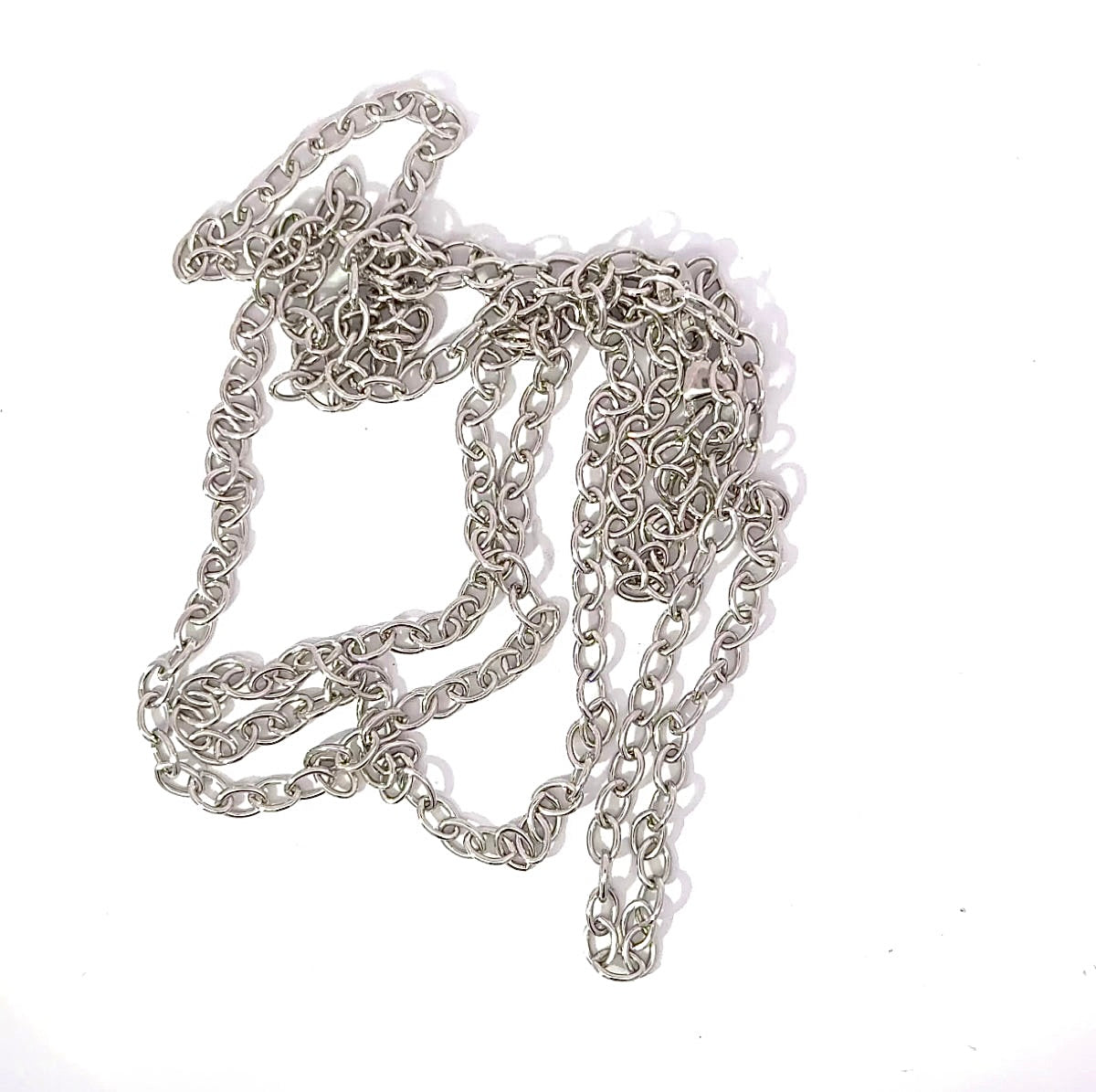 Long anchor chain in 14k white gold with lobster clasp