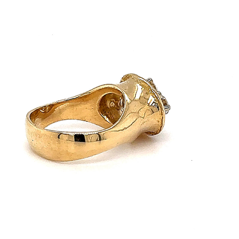 High-quality Jaufmann ring in 18 carat yellow gold with top quality diamonds