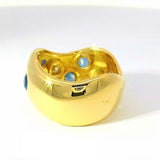 Eleganter Ring in 18 Karat Gelbgold mit Saphiren & Brillanten