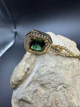 Goldbaur Anhänger in 18 Karat Gelbgold mit feinem Turmalin & Brillanten