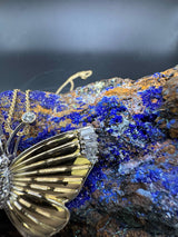 Schmetterling-Anhänger in 14 Karat Gelb- & Weißgold mit Diamanten & Brillanten