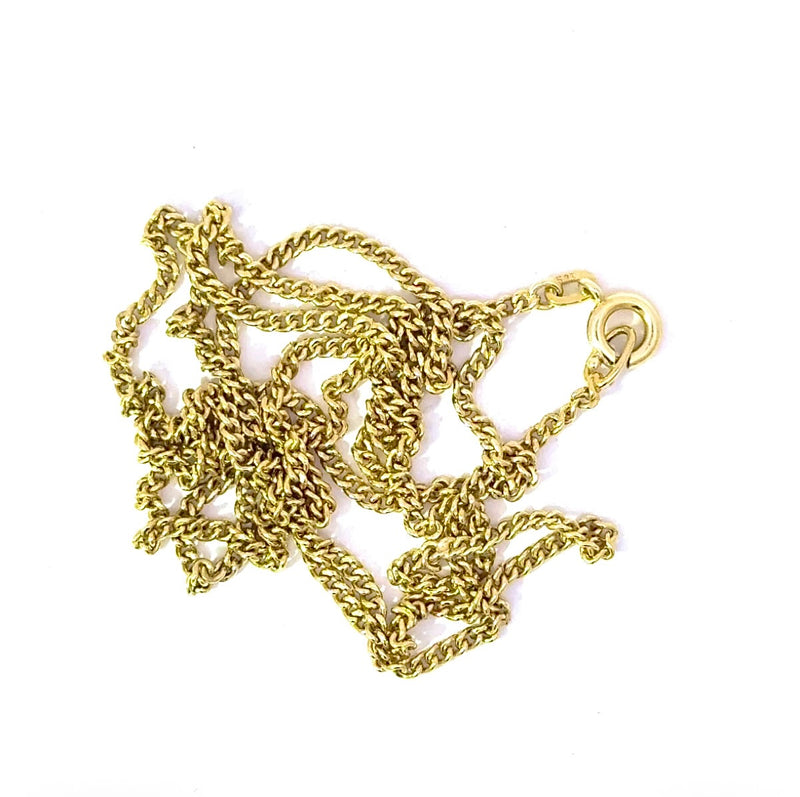 Elegante Panzerkette in 14 Karat Gelbgold mit Federring