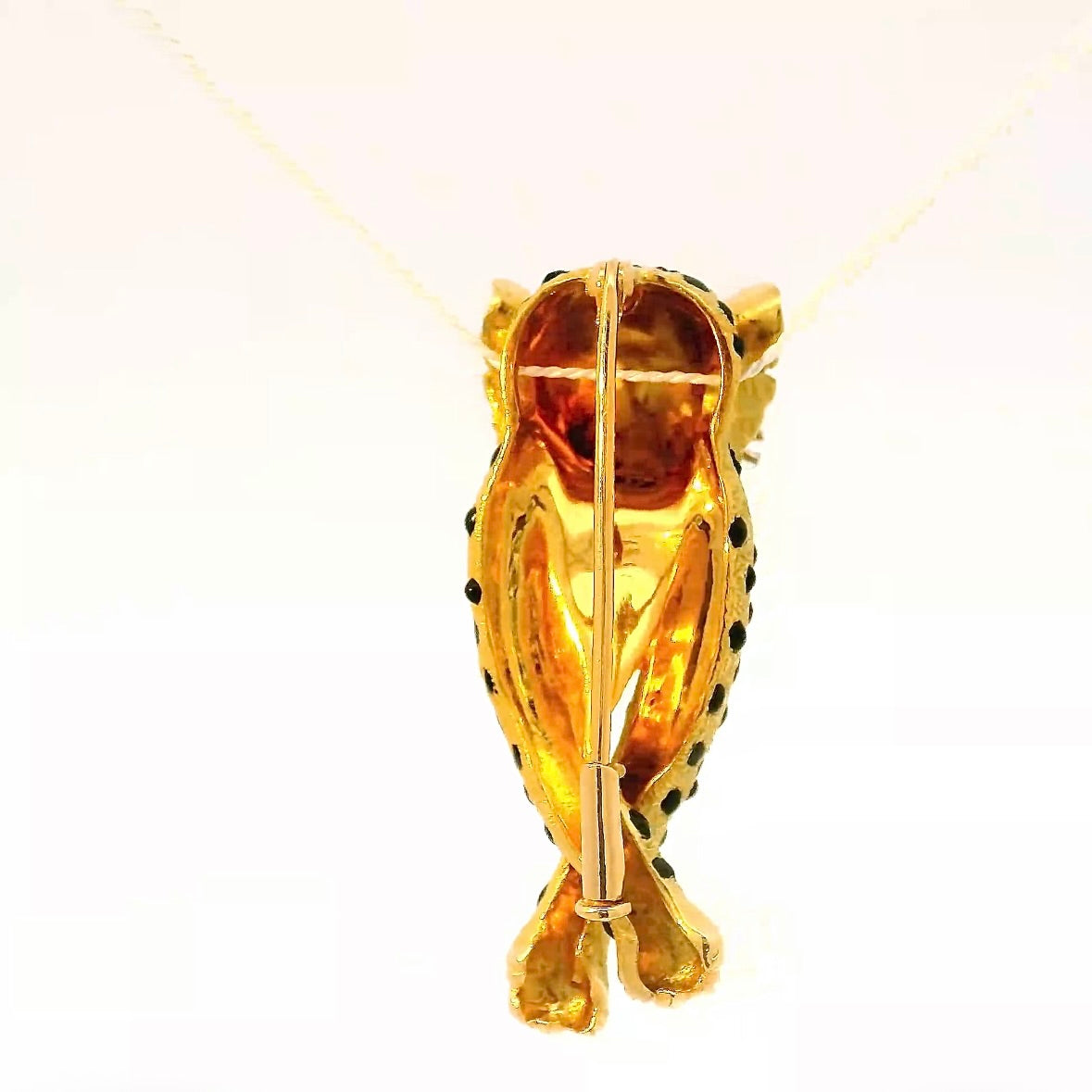 Verspielter Panther-/Leopard-Anhänger in 18 Karat Gold mit Brillanten & Rubinen