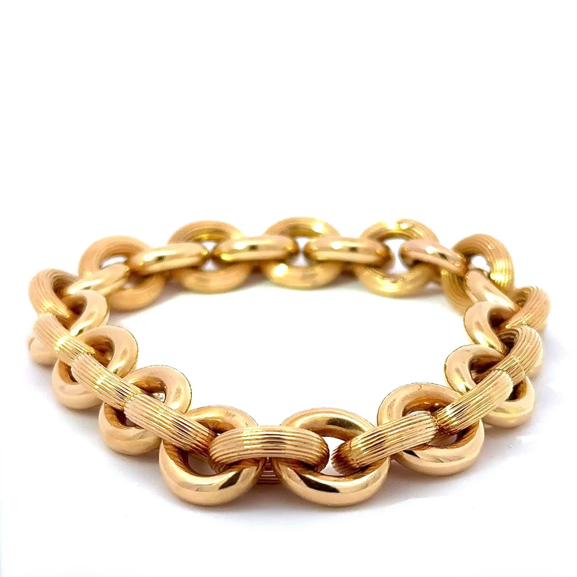 Fancy Heritage Chain Bracelet in 18 Karat (750) Yellow Gold