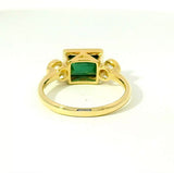 Moderner Turmalin Ring in 14 Karat Gelbgold mit Altschliff Diamanten