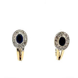Elegante Ohrringe in 14 Karat Gelb- und Weißgold mit Saphiren & Brillanten
