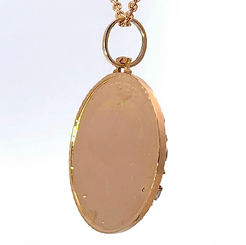 Besonderer Vintage-Anhänger in 18 Karat Roségold mit Diamanten & Perle