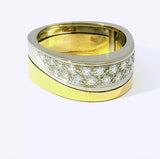 Handgefertigter Bicolor Ring in 18 Karat Gold mit feinen Brillanten
