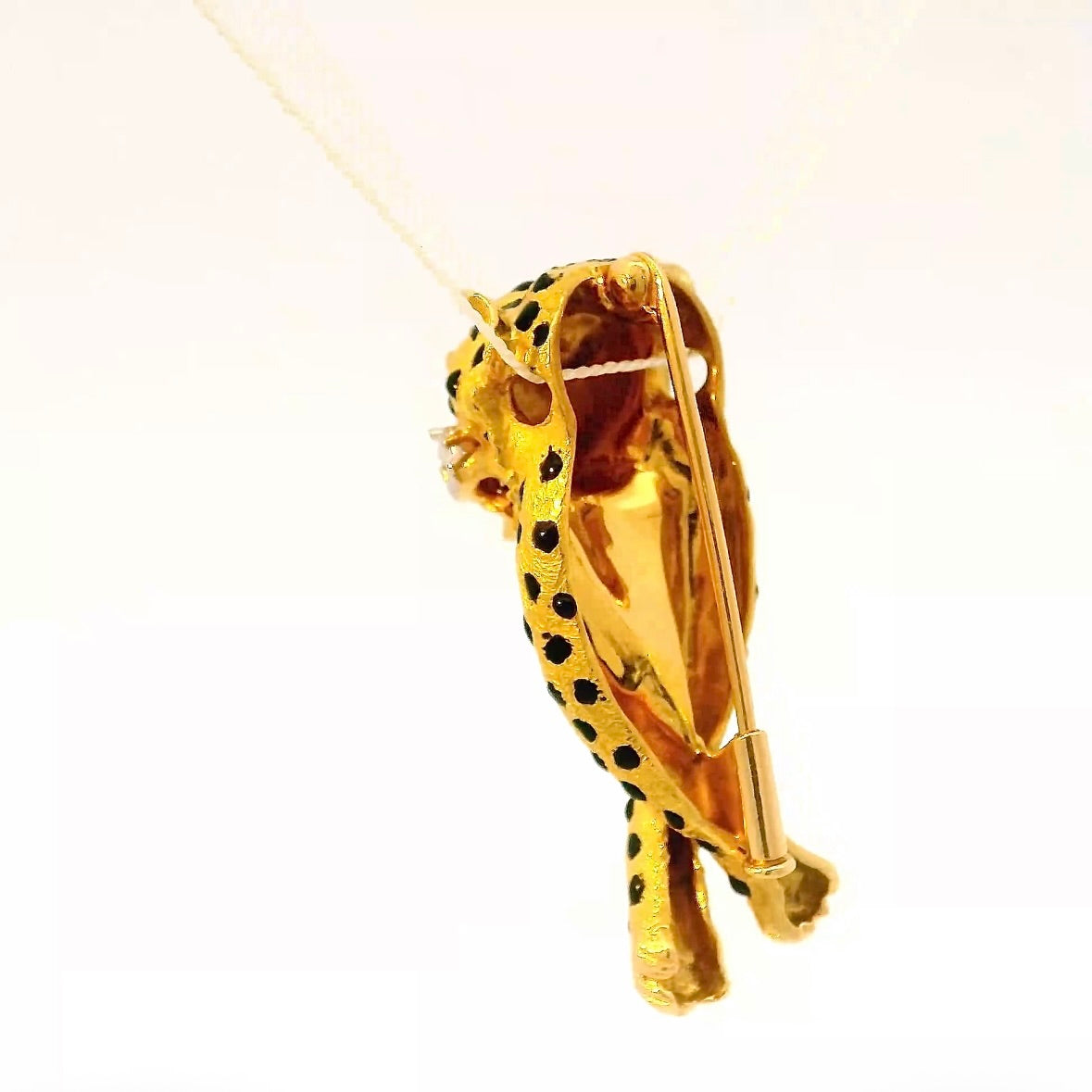 Verspielter Panther-/Leopard-Anhänger in 18 Karat Gold mit Brillanten & Rubinen