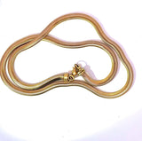 Edle Fischgräten Halskette in 18 Karat Gelbgold mit Karabiner