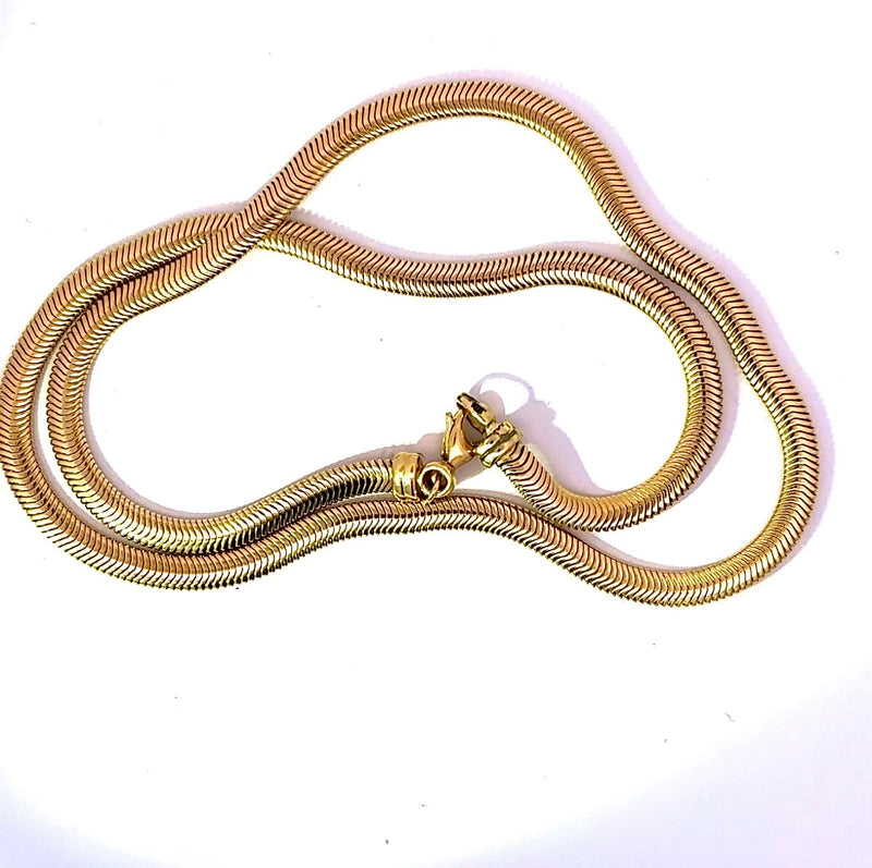 Edle Fischgräten Halskette in 18 Karat Gelbgold mit Karabiner