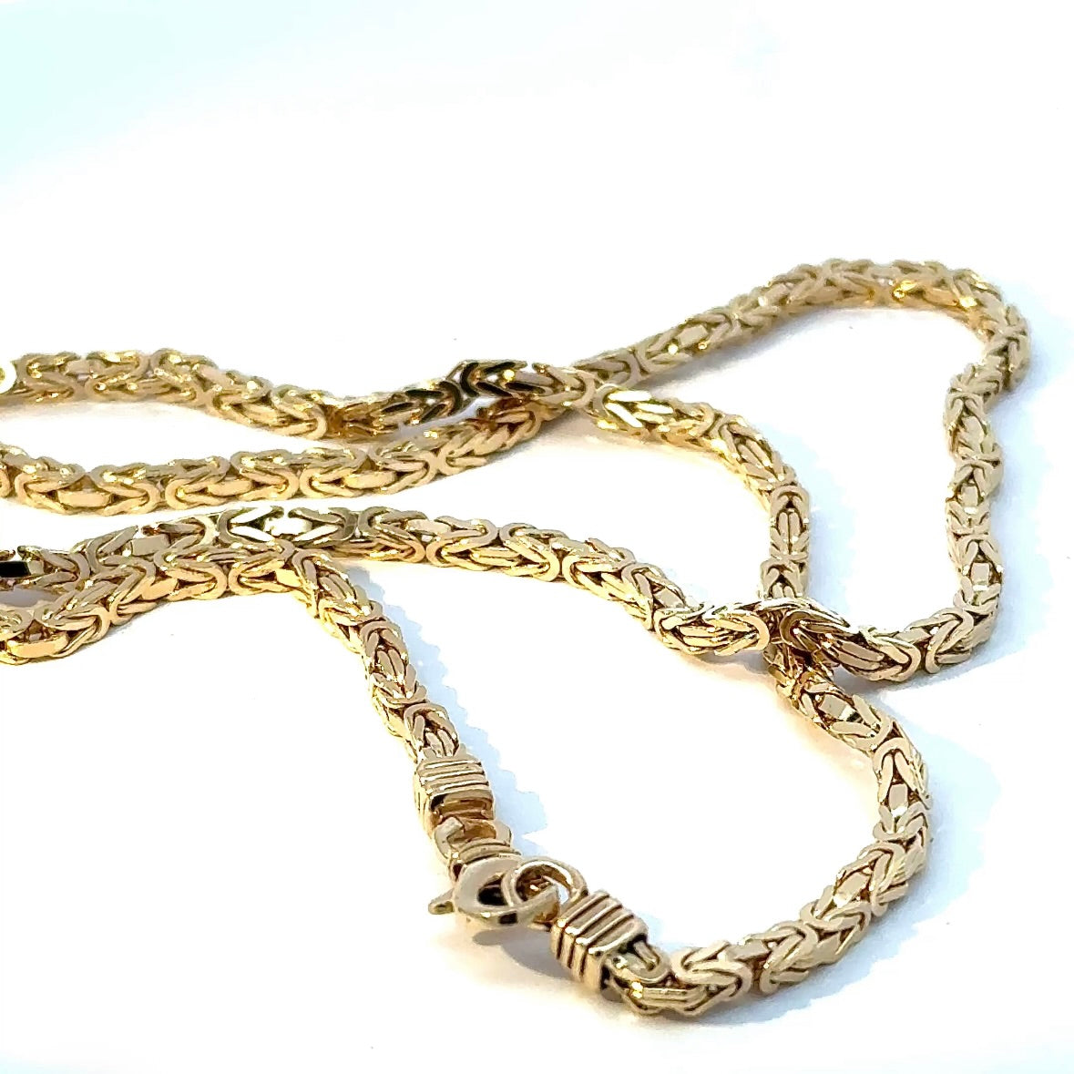 Massive Königskette in 14 Karat Gelbgold mit Karabiner