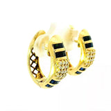 Wirkungsvolle Kreolen in 18 Karat Gelbgold mit Brillanten & Saphiren