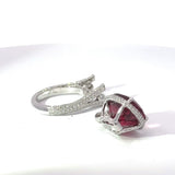 Beeindruckender Ring & Anhänger in 14 Karat Weißgold mit Rubellit & Brillanten