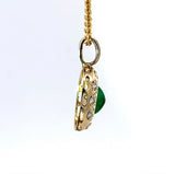 Eleganter Anhänger in 14 Karat Gelbgold mit Smaragd & Brillanten