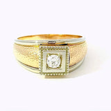 Massiver Solitär-Ring in 18 Karat Bicolor – handwerklich veredelt &amp; wirkungsvoll