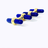Manschettenknöpfe in 18 Karat Gelbgold – Edelsteineinsätze aus Onyx, Lapis Lazuli & Malachit