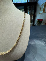 Massive Diamantierte Ankerkette in 14 Karat Gelbgold mit Verlängerungskette