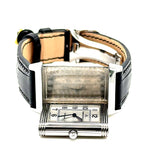 Zeitlose Jaeger LeCoultre Reverso Uhr in Edelstahl mit neuem Echt-Kroko Band