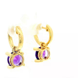 Elegante Ohrringe in 14 Karat Gelbgold mit Brillanten & intensiven Amethysten