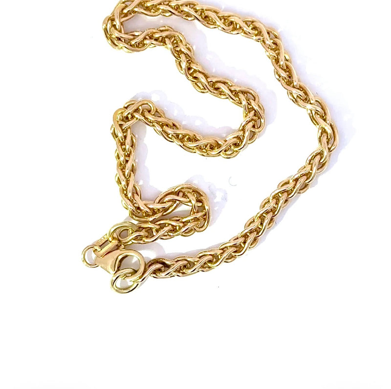Elegantes Zopf Armband in 14 Karat Gelbgold mit Karabiner