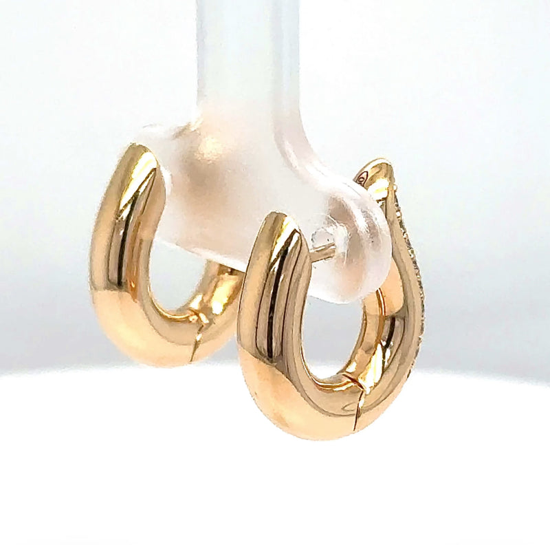Große Tamara Comolli Signature Drop Hoops Pavé Creolen in 18 Karat Rosegold