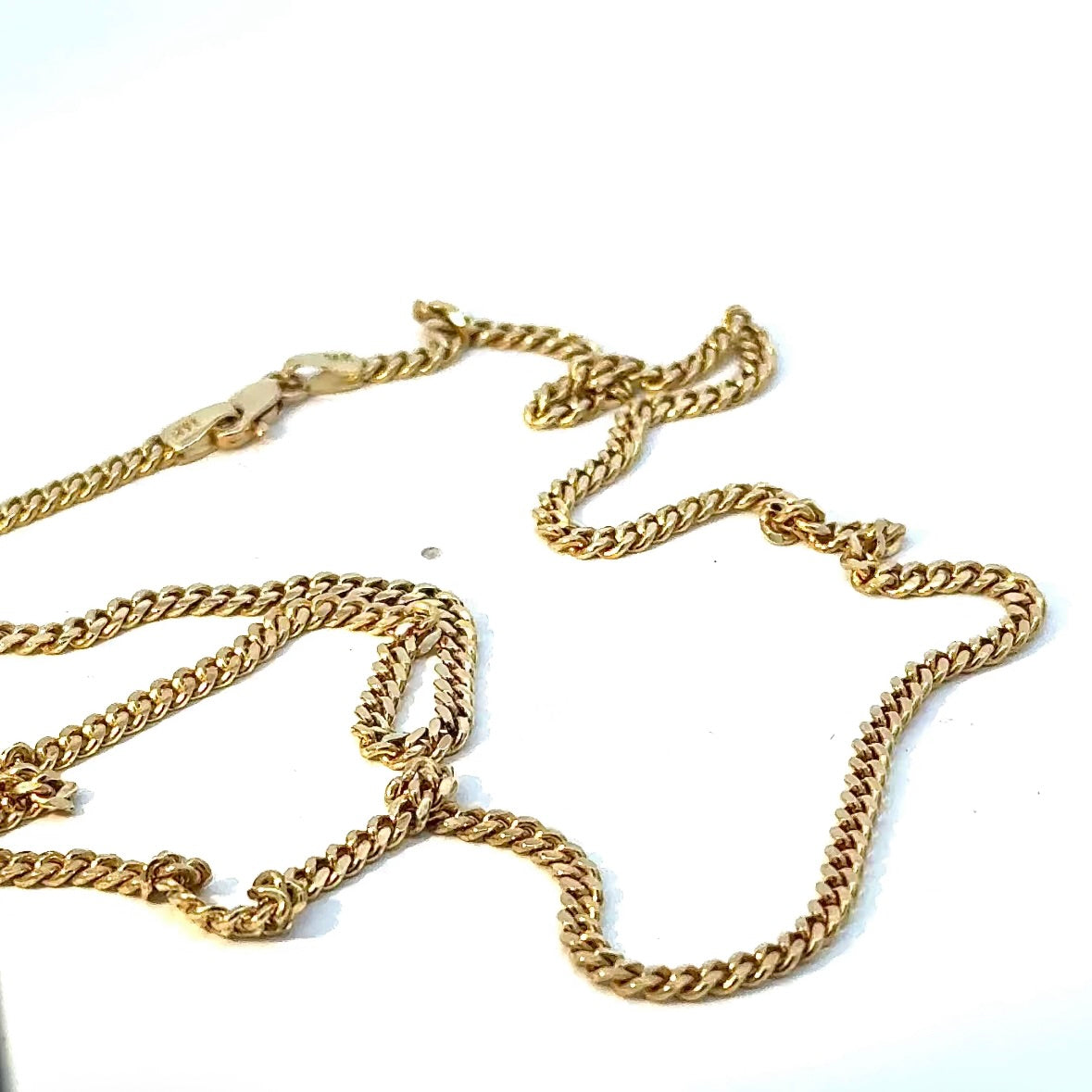 Elegante Panzerkette in 14 Karat Gelbgold mit Karabinerverschluss