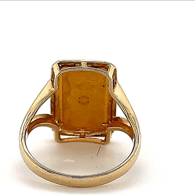 Ausgefallener Goldbarren Ring in 14 Karat Gelbgold mit 1G Barren 999.9% Gold - Heraeus