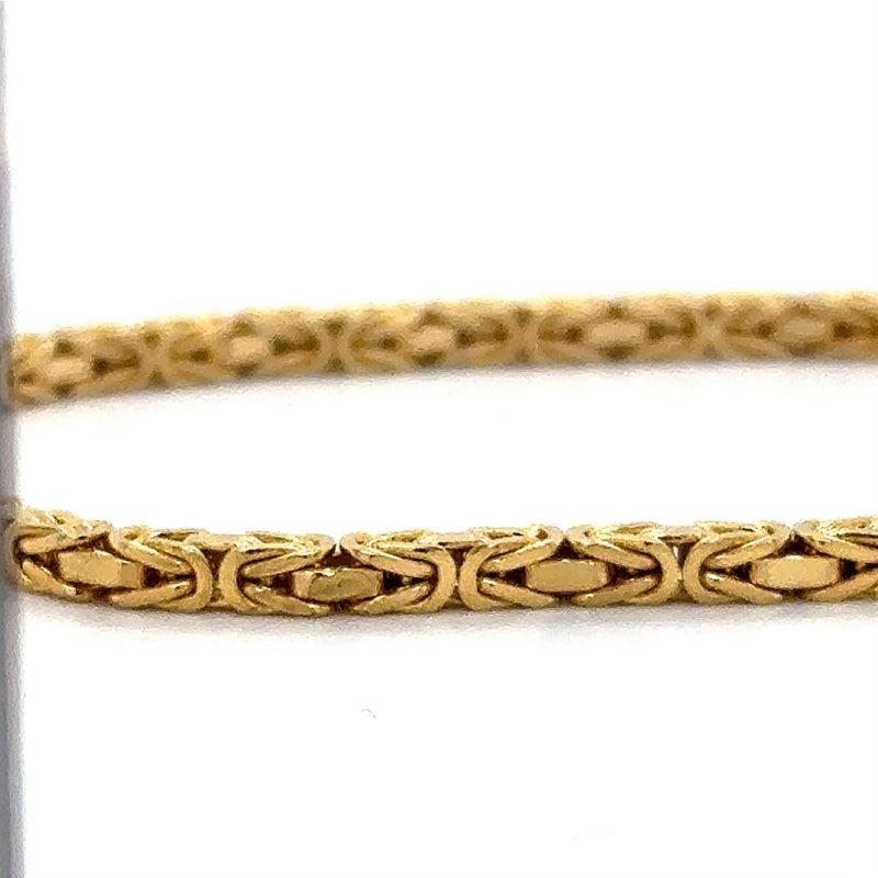 Zeitloses und massives Königsketten-Armband in 14 Karat Gelbgold - mit Karabiner