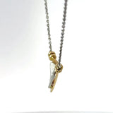 Elegantes Collier in 18 Karat Gelbgold und 950er Platin mit Brillant