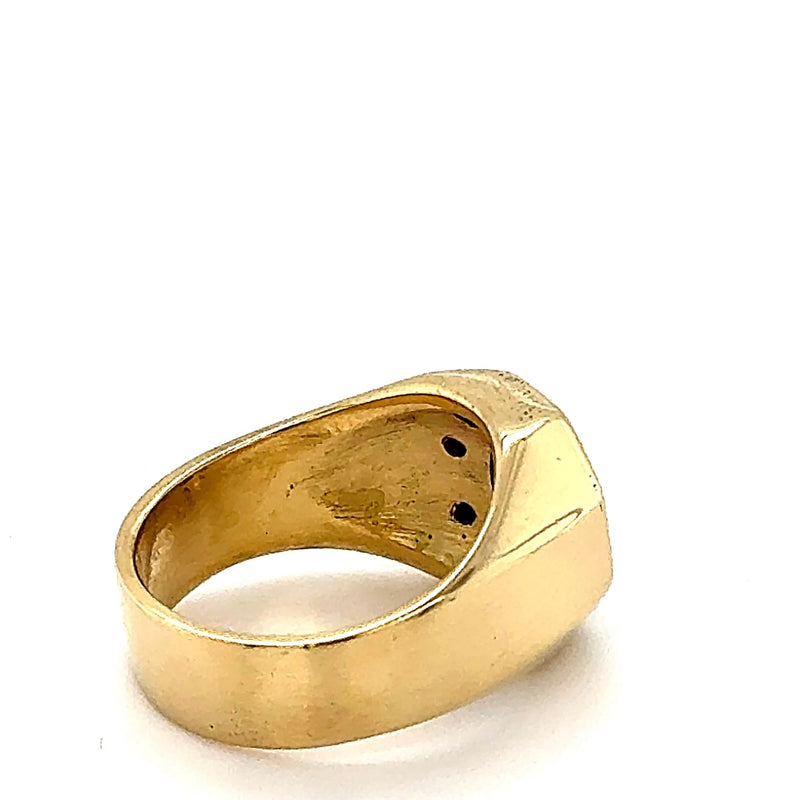 Robuster Unisex Ring in 18 Karat Gold mit Schrauben-Optik und Brillanten