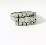 Vintage-Cocktailring in 14 Karat Weißgold mit 1,47 ct hochfeinen Brillanten