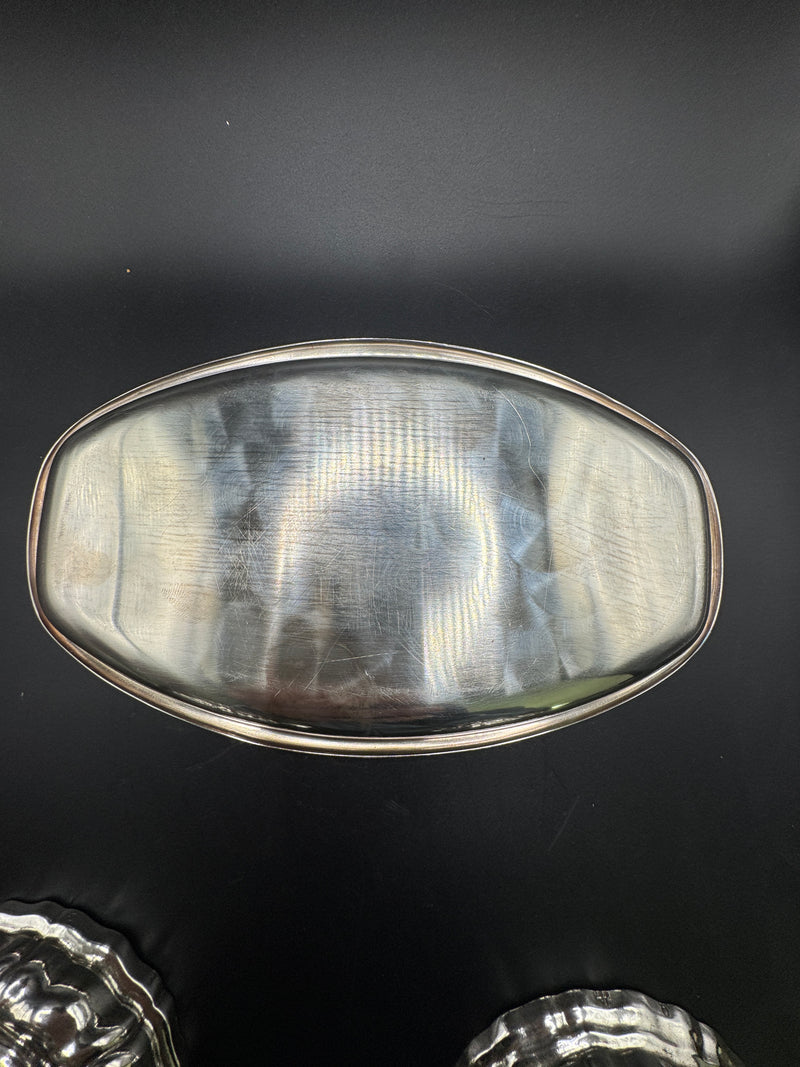 Stilvolles Salz- & Pfeffer-Service mit Tablett – in 835er Silber