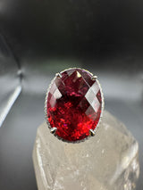 Beeindruckender Ring & Anhänger in 14 Karat Weißgold mit Rubellit & Brillanten