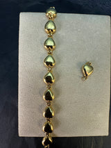 Massives Herzarmband in 18 Karat (750) Gelbgold mit Zusatzglied