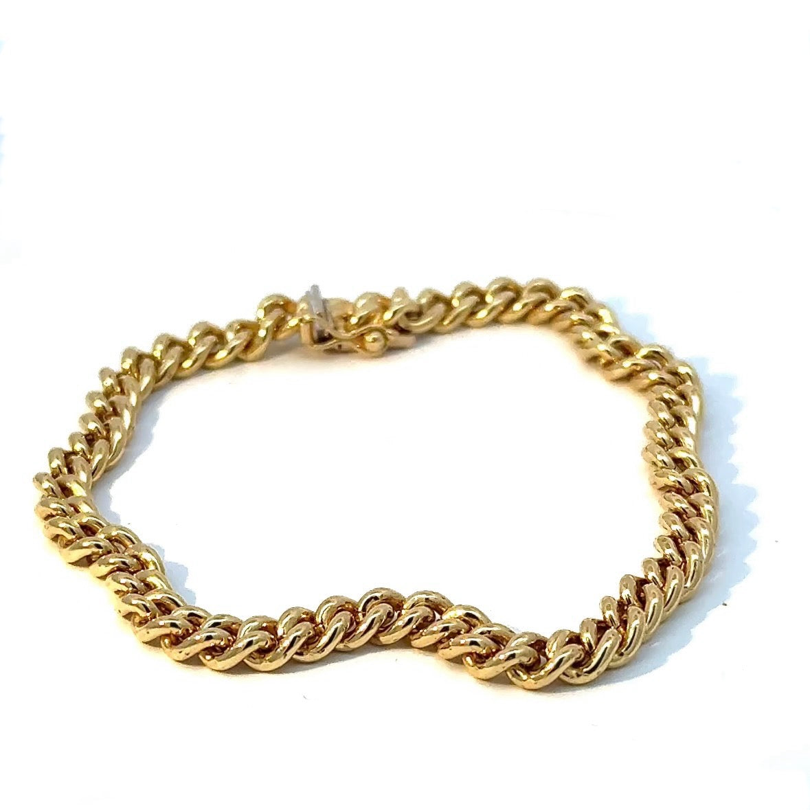 Hochwertiges Rundpanzer-Armband in 18 Karat Gelbgold