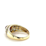 Eleganter Ring in 14 Karat Gelbgold mit rotem Rubin & Brillanten