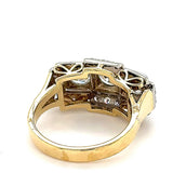 Eindrucksvoller Vintage Ring in 18 Karat Gold mit 3 riesigen Brillanten - Handarbeit