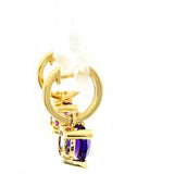 Elegante Ohrringe in 14 Karat Gelbgold mit Brillanten & intensiven Amethysten