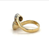 Edler Toi-et-Moi Bicolor Ring in 18 Karat Gold mit lebhaften Brillanten