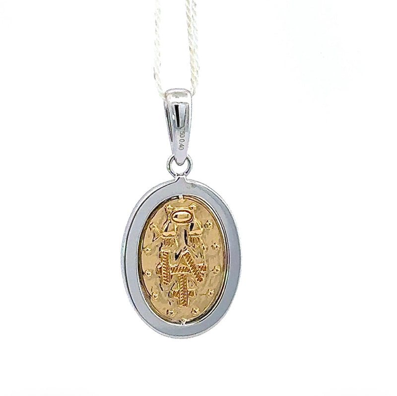 Moderne Madonna Anhänger in 18 Karat Gold mit Brillanten
